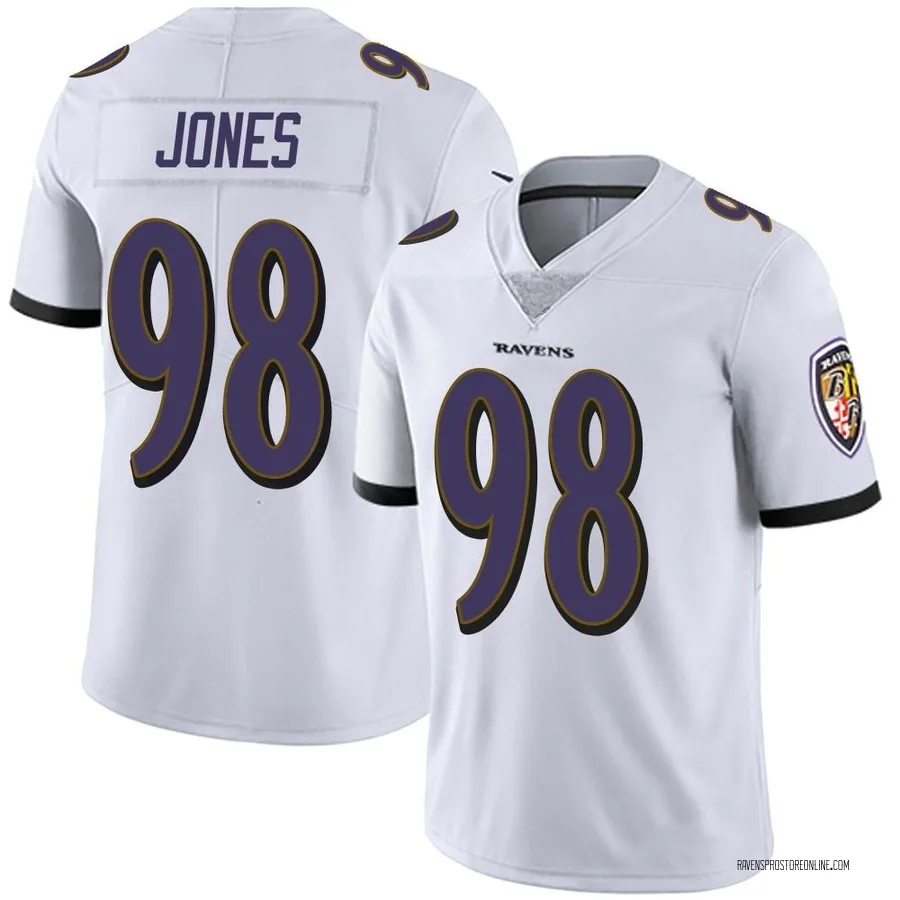 Travis Jones Baltimore Ravens Men's Limited Vapor Untouchable Nike Jersey - White