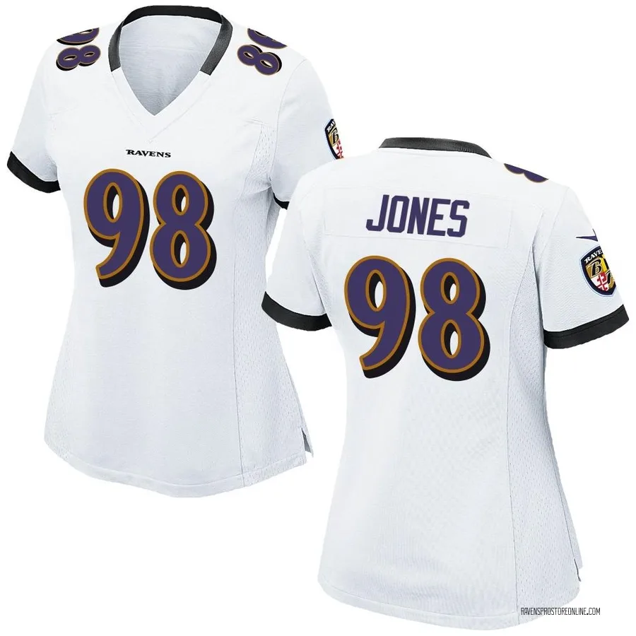 Travis Jones Baltimore Ravens Women's Game Nike Jersey - White