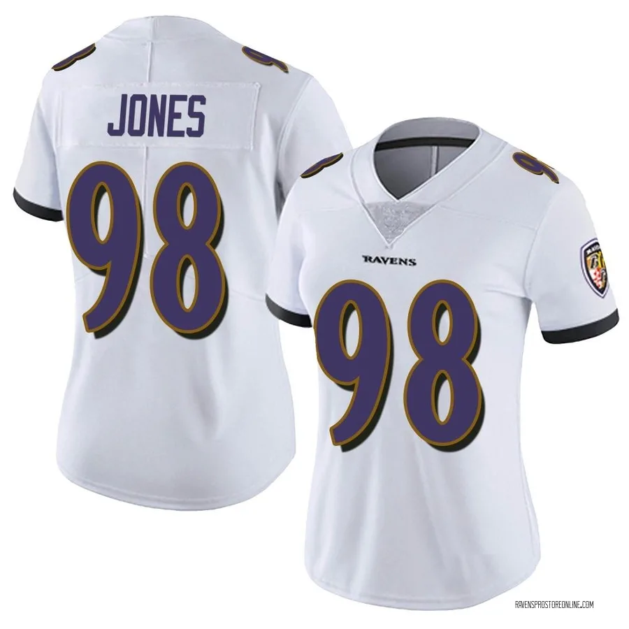 Travis Jones Baltimore Ravens Women's Limited Vapor Untouchable Nike Jersey - White