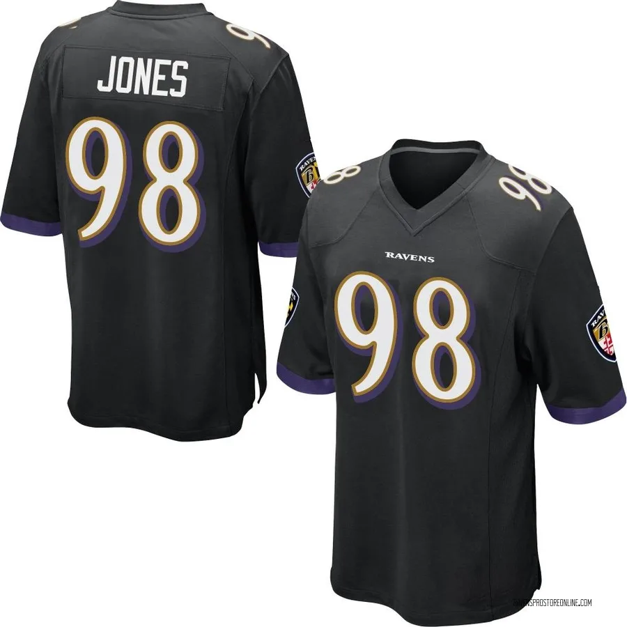 Travis Jones Baltimore Ravens Youth Game Nike Jersey - Black