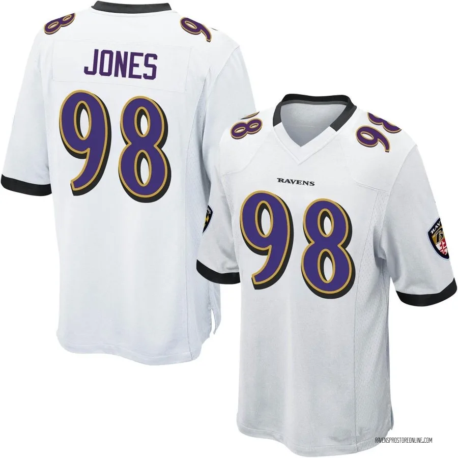 Travis Jones Baltimore Ravens Youth Game Nike Jersey - White