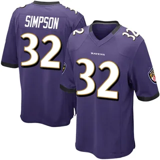 Trenton Simpson Baltimore Ravens Youth Game Team Color Nike Jersey - Purple