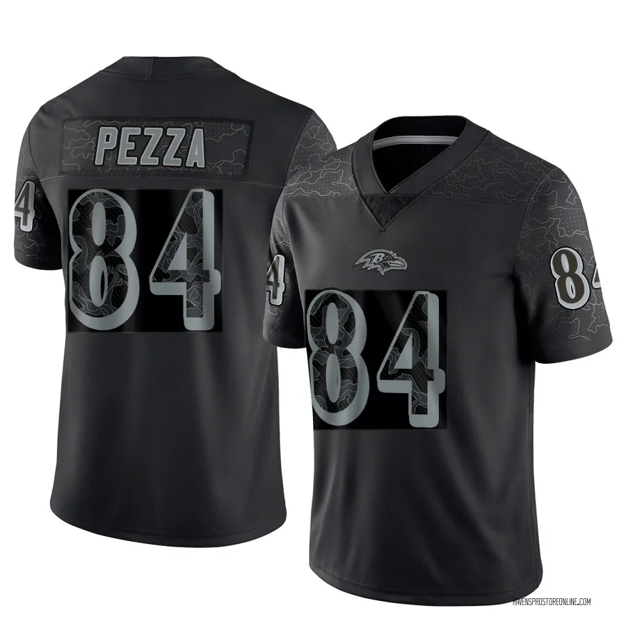 Ty Pezza Baltimore Ravens Men's Limited Reflective Nike Jersey - Black