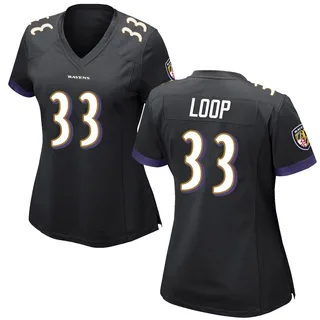 Tyler Loop Baltimore Ravens Women's Game Nike Jersey - Black