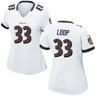 Tyler Loop Baltimore Ravens Women's Game Nike Jersey - White
