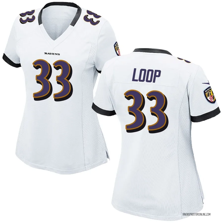 Tyler Loop Baltimore Ravens Women's Game Nike Jersey - White