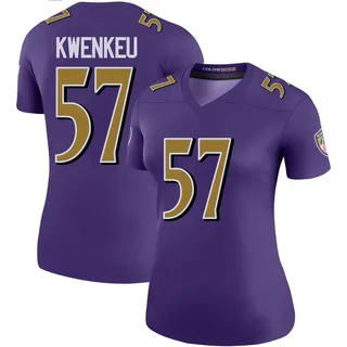 William Kwenkeu Baltimore Ravens Women's Color Rush Legend Nike Jersey - Purple