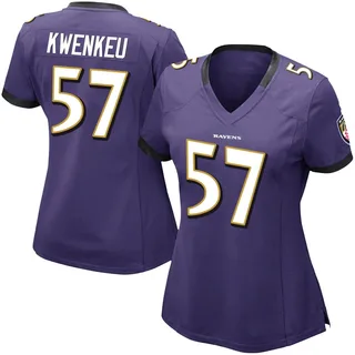 William Kwenkeu Baltimore Ravens Women's Limited Team Color Vapor Untouchable Nike Jersey - Purple