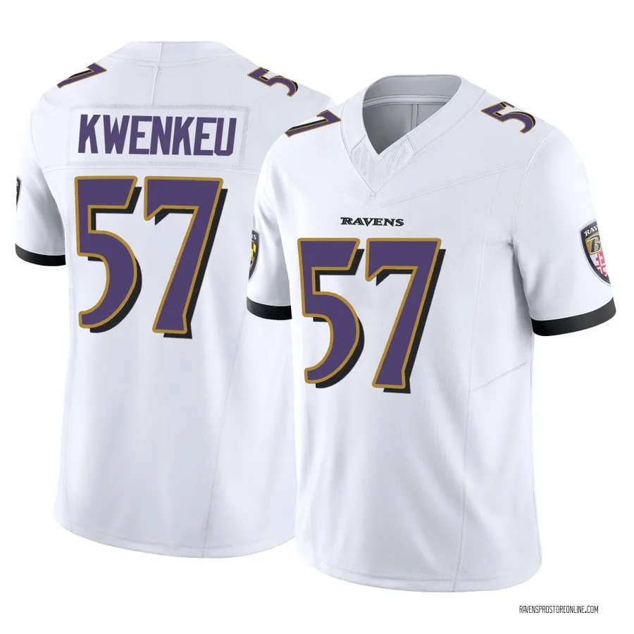 William Kwenkeu Baltimore Ravens Youth Limited Vapor F.U.S.E. Nike Jersey - White