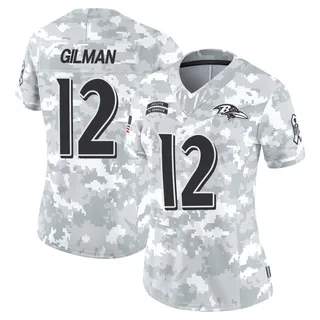 Women's Alohi Gilman Baltimore Ravens Women's Limited Arctic Camo 2024 Salute to Service Nike Jersey