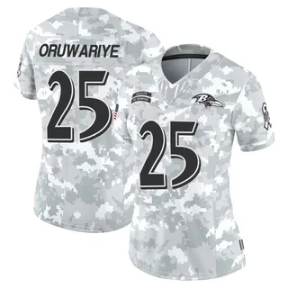 Women's Amani Oruwariye Baltimore Ravens Women's Limited Arctic Camo 2024 Salute to Service Nike Jersey