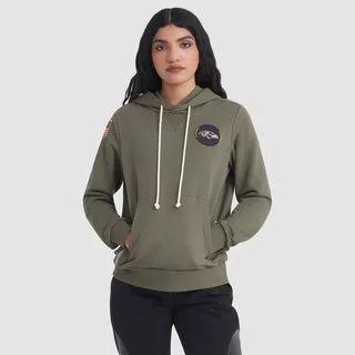 Women's Baltimore Ravens Olive 2025 Salute to Service Sideline Hoodie