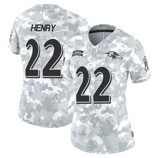 Women's Derrick Henry Baltimore Ravens Women's Limited Arctic Camo 2024 Salute to Service Nike Jersey