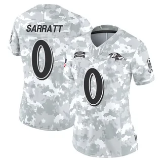 Women's Elijah Sarratt Baltimore Ravens Women's Limited Arctic Camo 2024 Salute to Service Nike Jersey