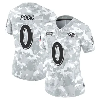 Women's Ethan Pocic Baltimore Ravens Women's Limited Arctic Camo 2024 Salute to Service Nike Jersey