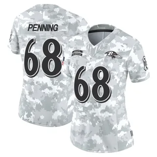 Women's Jared Penning Baltimore Ravens Women's Limited Arctic Camo 2024 Salute to Service Nike Jersey
