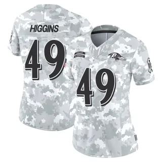 Women's Jay Higgins Baltimore Ravens Women's Limited Arctic Camo 2024 Salute to Service Nike Jersey