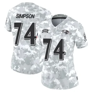 Women's John Simpson Baltimore Ravens Women's Limited Arctic Camo 2024 Salute to Service Nike Jersey