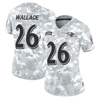 Women's K'Von Wallace Baltimore Ravens Women's Limited Arctic Camo 2024 Salute to Service Nike Jersey