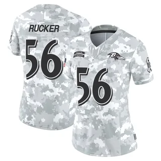 Women's Kaimon Rucker Baltimore Ravens Women's Limited Arctic Camo 2024 Salute to Service Nike Jersey