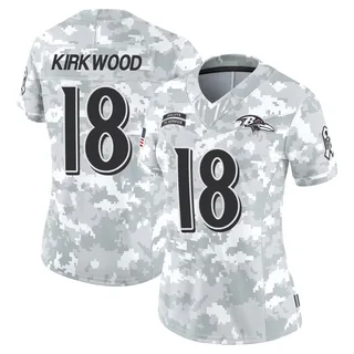Women's Keith Kirkwood Baltimore Ravens Women's Limited Arctic Camo 2024 Salute to Service Nike Jersey