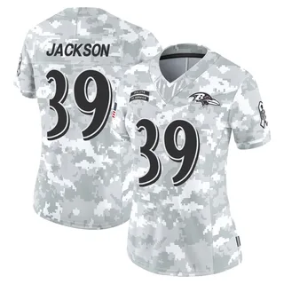 Women's Keondre Jackson Baltimore Ravens Women's Limited Arctic Camo 2024 Salute to Service Nike Jersey
