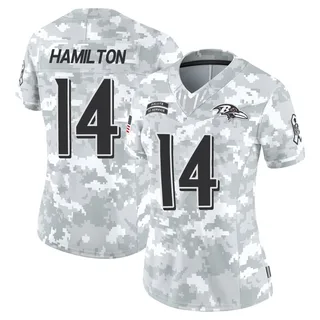 Women's Kyle Hamilton Baltimore Ravens Women's Limited Arctic Camo 2024 Salute to Service Nike Jersey