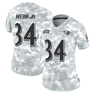Women's Lardarius Webb Jr. Baltimore Ravens Women's Limited Arctic Camo 2024 Salute to Service Nike Jersey