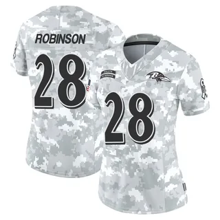Women's Marquise Robinson Baltimore Ravens Women's Limited Arctic Camo 2024 Salute to Service Nike Jersey