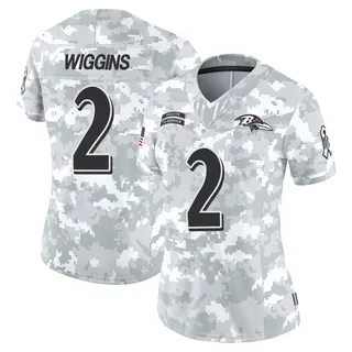 Women's Nate Wiggins Baltimore Ravens Women's Limited Arctic Camo 2024 Salute to Service Nike Jersey