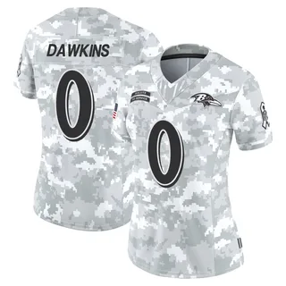 Women's Nick Dawkins Baltimore Ravens Women's Limited Arctic Camo 2024 Salute to Service Nike Jersey