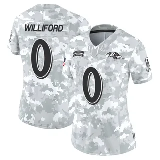 Women's Reid Williford Baltimore Ravens Women's Limited Arctic Camo 2024 Salute to Service Nike Jersey