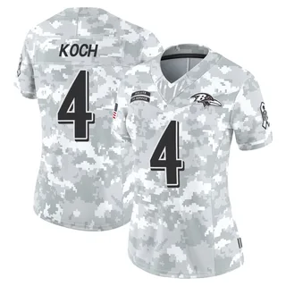 Women's Sam Koch Baltimore Ravens Women's Limited Arctic Camo 2024 Salute to Service Nike Jersey
