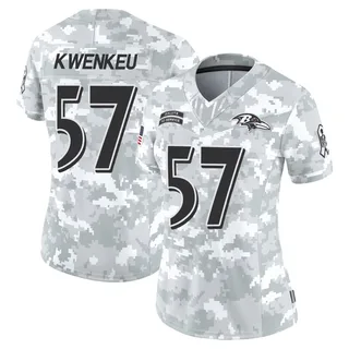 Women's William Kwenkeu Baltimore Ravens Women's Limited Arctic Camo 2024 Salute to Service Nike Jersey