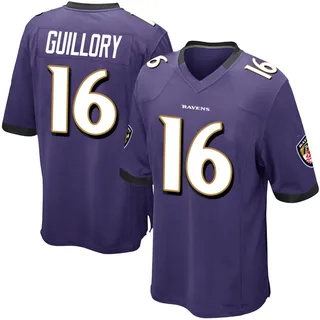 Xavier Guillory Baltimore Ravens Men's Game Team Color Nike Jersey - Purple