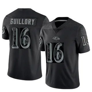 Xavier Guillory Baltimore Ravens Men's Limited Reflective Nike Jersey - Black