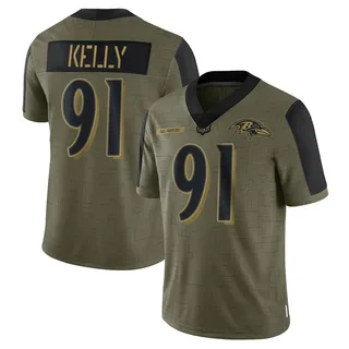 Xavier Kelly Baltimore Ravens Youth Limited 2021 Salute To Service Nike Jersey - Olive