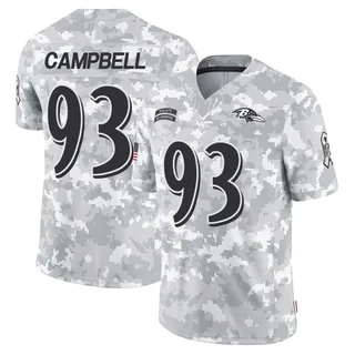 Youth Calais Campbell Baltimore Ravens Youth Limited Arctic Camo 2024 Salute to Service Nike Jersey