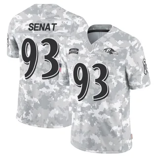 Youth Deadrin Senat Baltimore Ravens Youth Limited Arctic Camo 2024 Salute to Service Nike Jersey