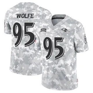 Youth Derek Wolfe Baltimore Ravens Youth Limited Arctic Camo 2024 Salute to Service Nike Jersey