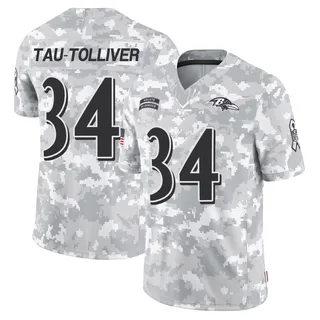 Youth Elijah Tau-Tolliver Baltimore Ravens Youth Limited Arctic Camo 2024 Salute to Service Nike Jersey