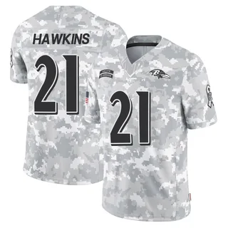 Youth Jaylinn Hawkins Baltimore Ravens Youth Limited Arctic Camo 2024 Salute to Service Nike Jersey