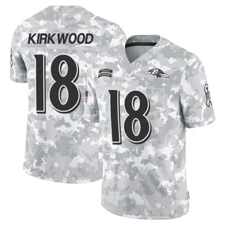 Youth Keith Kirkwood Baltimore Ravens Youth Limited Arctic Camo 2024 Salute to Service Nike Jersey