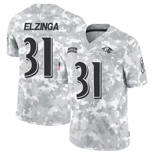 Youth Luke Elzinga Baltimore Ravens Youth Limited Arctic Camo 2024 Salute to Service Nike Jersey
