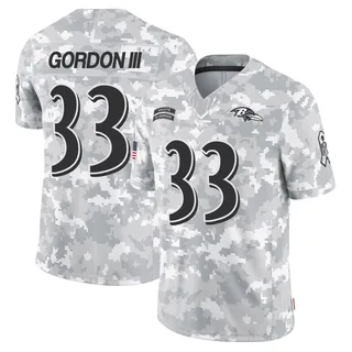 Youth Melvin Gordon III Baltimore Ravens Youth Limited Arctic Camo 2024 Salute to Service Nike Jersey
