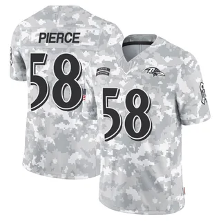 Youth Michael Pierce Baltimore Ravens Youth Limited Arctic Camo 2024 Salute to Service Nike Jersey