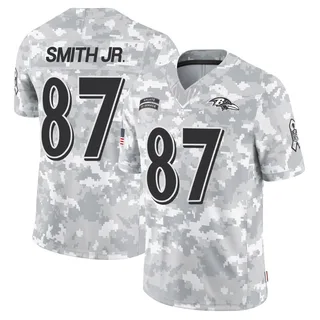 Youth Octavian Smith Jr. Baltimore Ravens Youth Limited Arctic Camo 2024 Salute to Service Nike Jersey