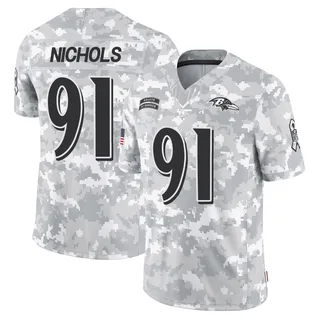 Youth Rayshad Nichols Baltimore Ravens Youth Limited Arctic Camo 2024 Salute to Service Nike Jersey