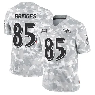 Youth Shemar Bridges Baltimore Ravens Youth Limited Arctic Camo 2024 Salute to Service Nike Jersey