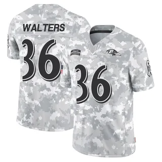 Youth Silas Walters Baltimore Ravens Youth Limited Arctic Camo 2024 Salute to Service Nike Jersey